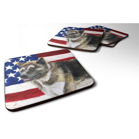 American Akita Patriotic Foam Coaster, 3.5 X 3.5 In. - Set Of 4